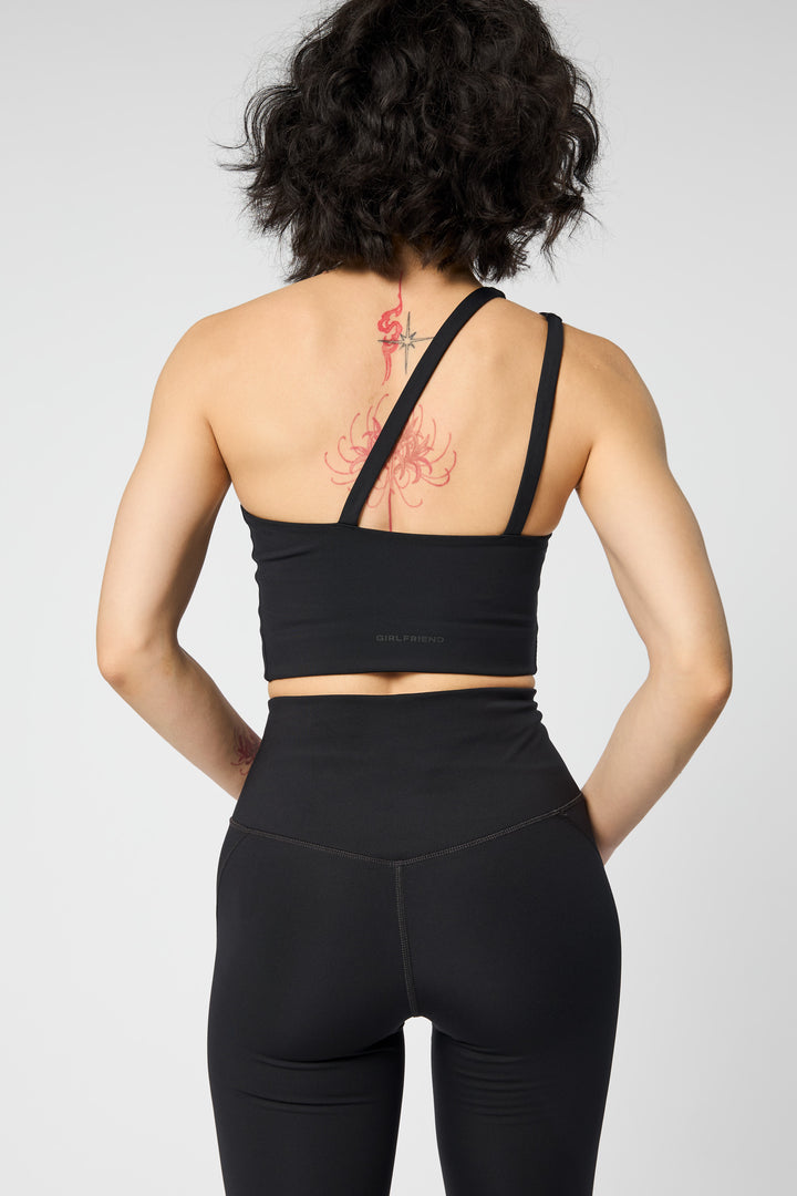 UMA ONE SHOULDER TOPPUR SVARTUR