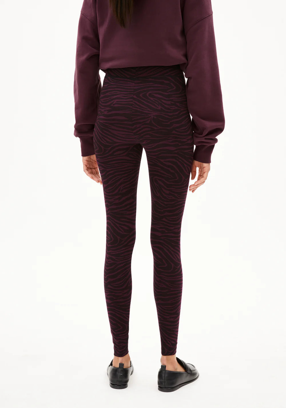 FARIBAA LEGGINGS LÍFRÆN BÓMULL ZEBRAA DARK CRANBERRY