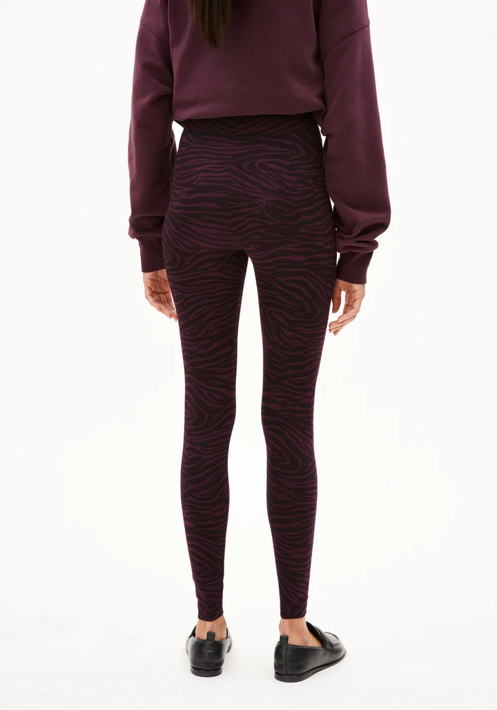 FARIBAA LEGGINGS LÍFRÆN BÓMULL ZEBRAA DARK CRANBERRY