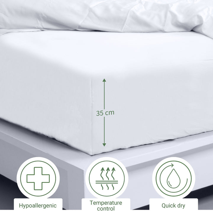 Bambus Lak / Fitted Sheet - White