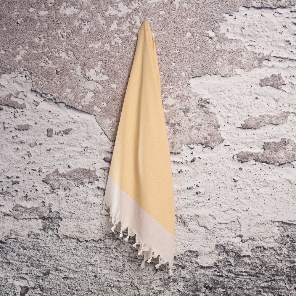 Herringbone Peshtemal handklæði - Gult