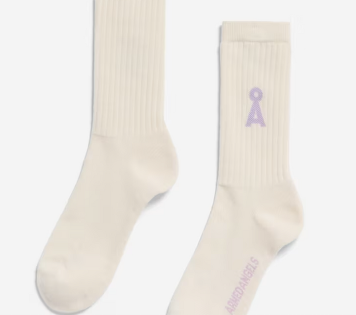 SAAMUS BOLD SOKKAR OATMILK LAVENDER LIGHT LÍFRÆN BÓMULL