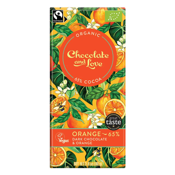 Appelsínu. 80 gr. 65% Chocolate and Love