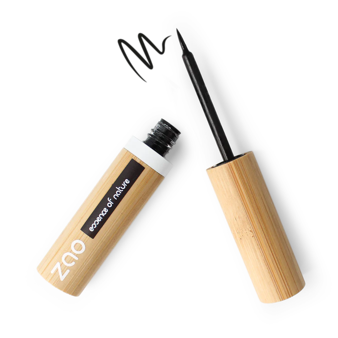 Zao Make-up - Fljótandi eyeliner með filt oddi - svartur