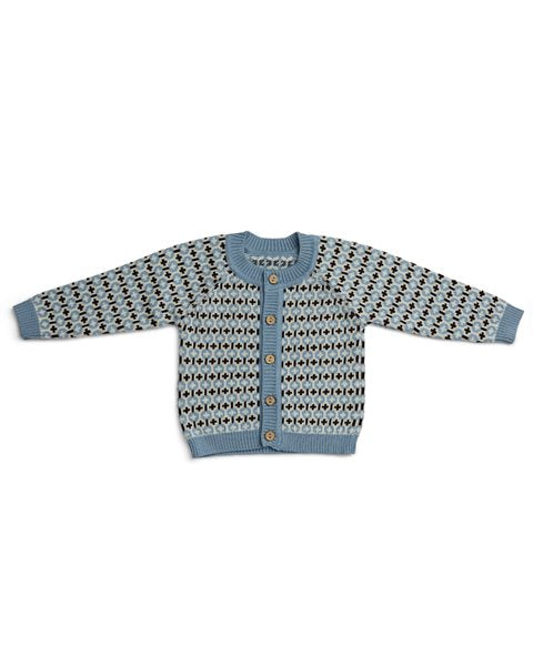 PRJÓNUÐ ULLARPEYSA GRAPIC LIGHT BLUE