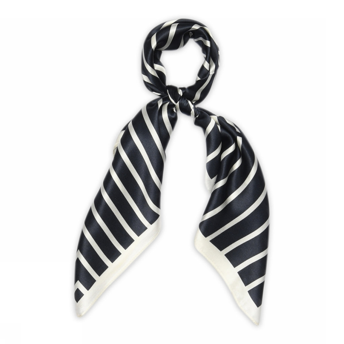 Lines silk scarf - Navy