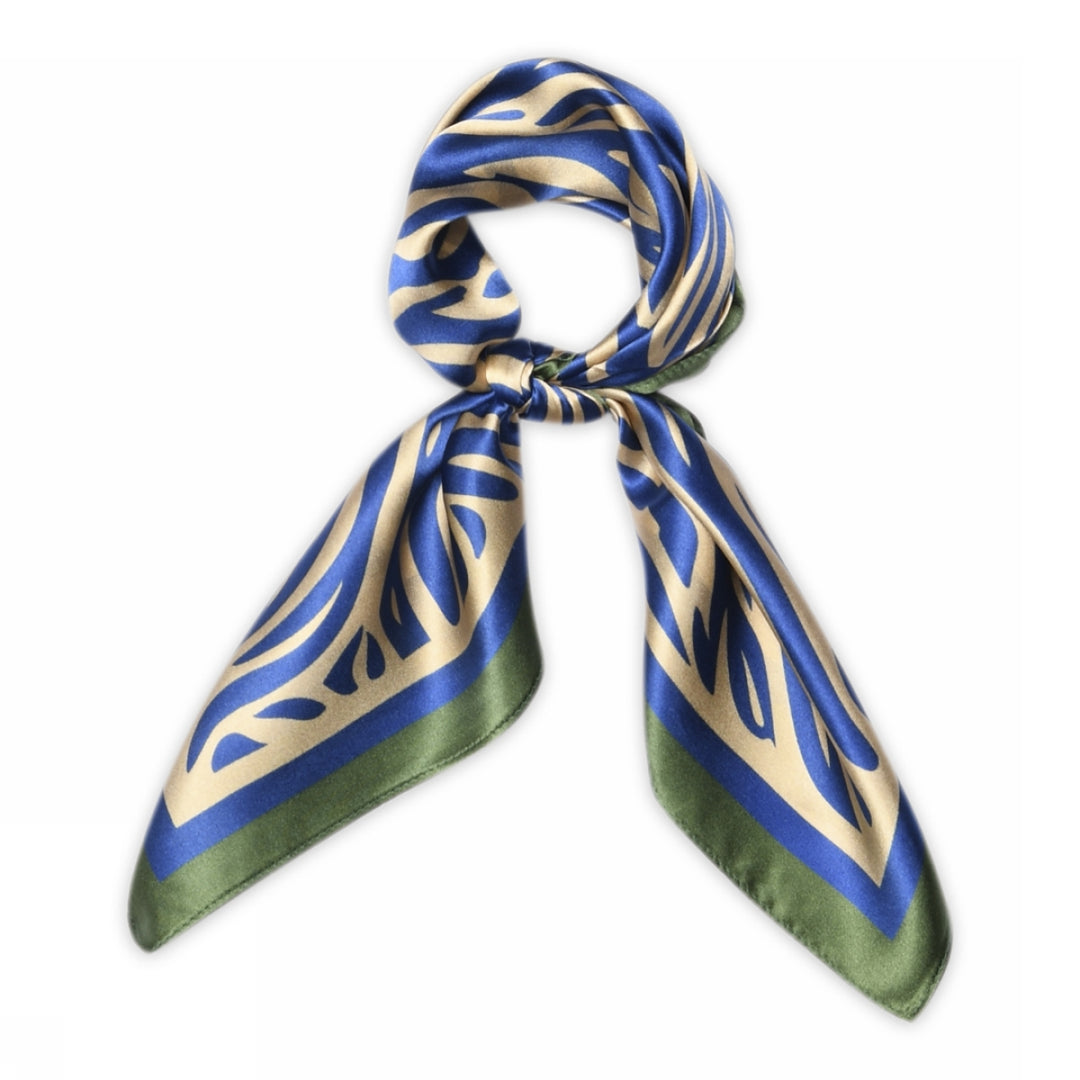 Ziva small silk scarf - True Blue