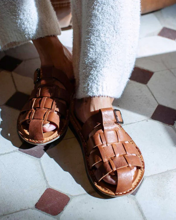 AMALFI SANDALAR COGNAC BROWN