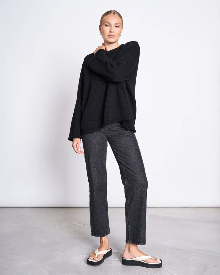 SONA HEAVY KNIT PEYSA LÍFRÆN BÓMULL SVÖRT