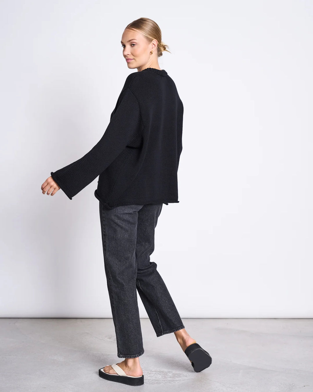 SONA HEAVY KNIT PEYSA LÍFRÆN BÓMULL SVÖRT