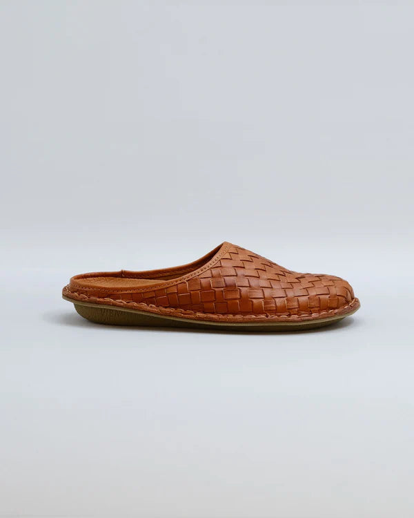 ROMA WOVEN LEATHER COGNAC BROWN