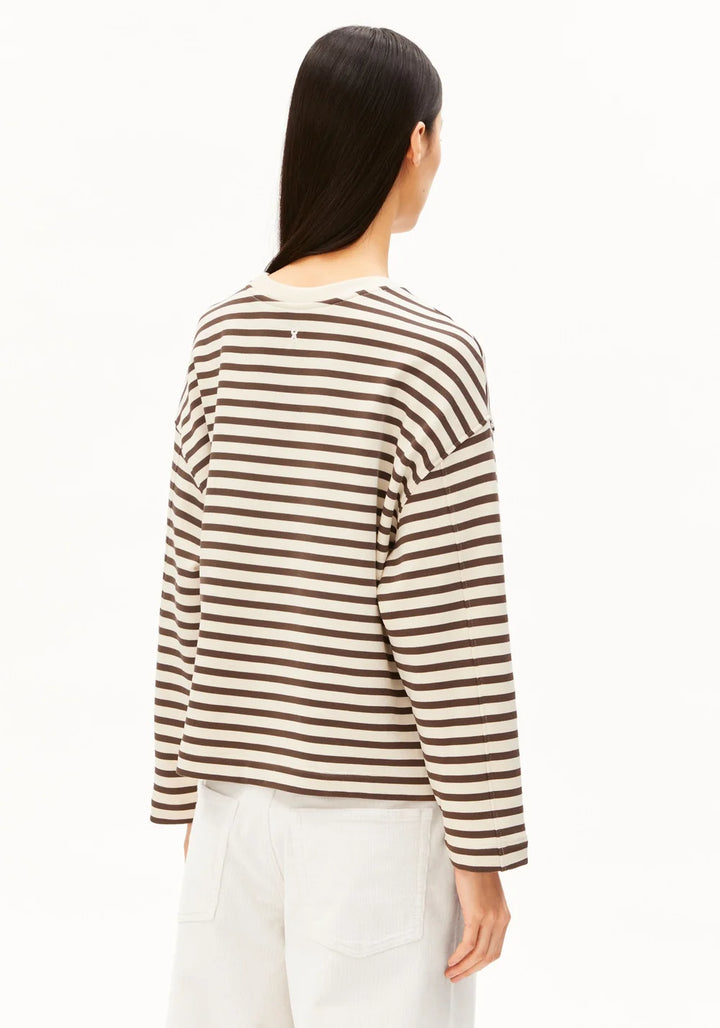 FRANKAA MAARLEN STRIPE SWEAT - undyed/claystone