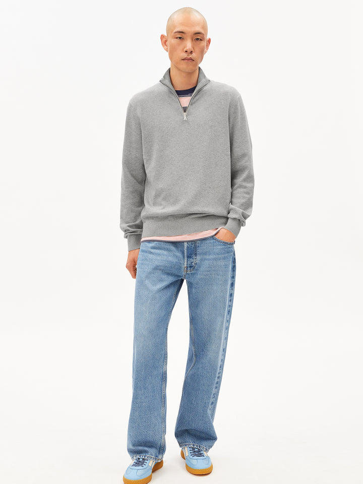 FAABES HALF ZIP KNIT PEYSA SILVER MELANGE