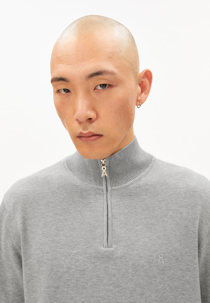 FAABES HALF ZIP KNIT PEYSA SILVER MELANGE