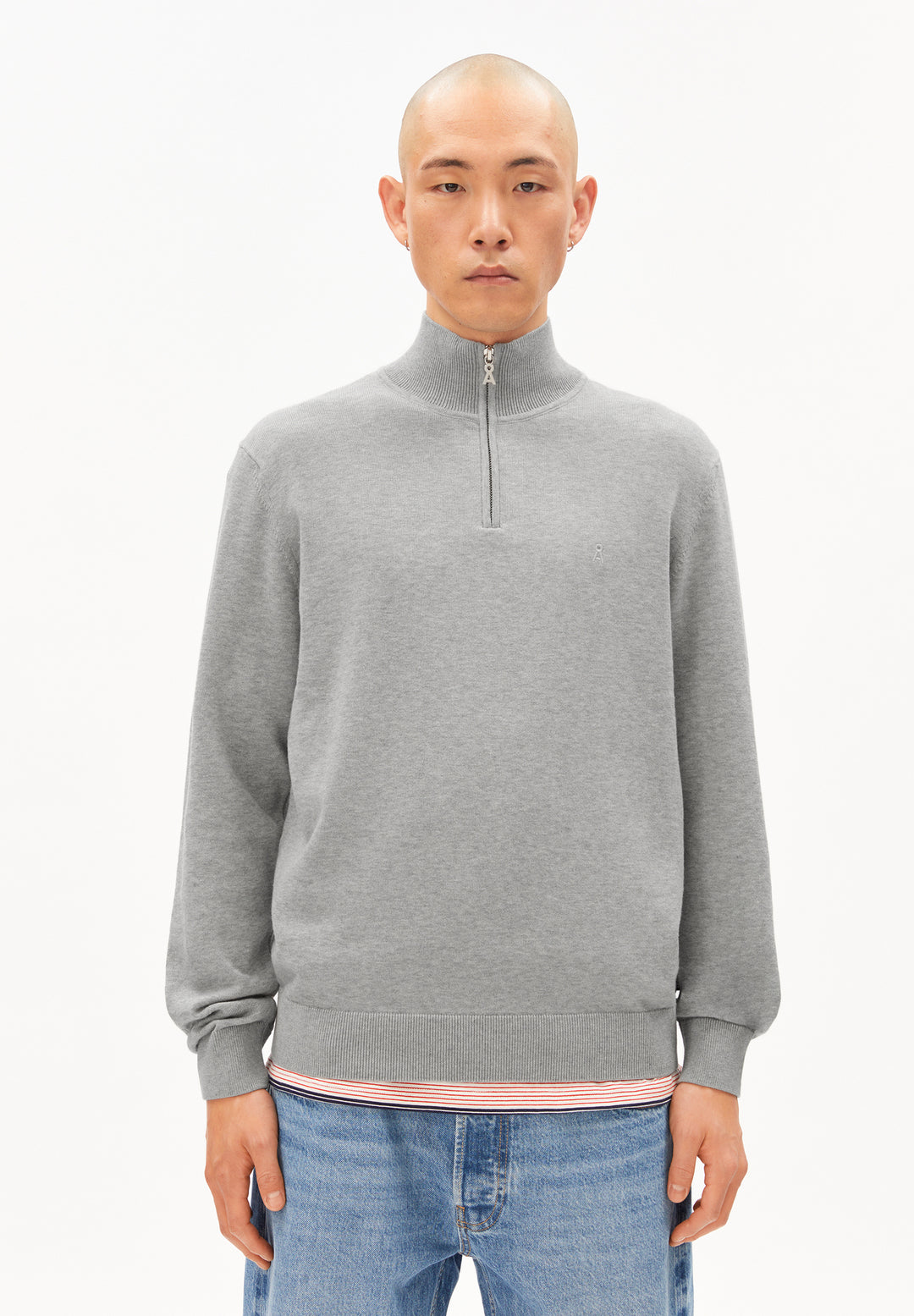 FAABES HALF ZIP KNIT PEYSA SILVER MELANGE