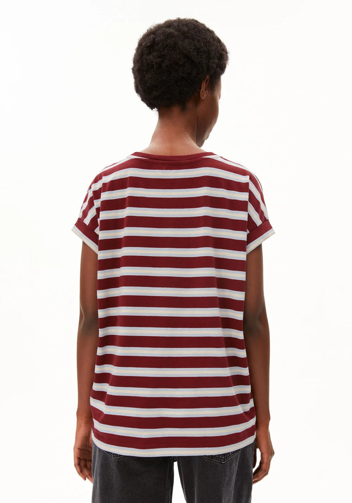 IDAARA RÖNDÓTTUR UNDYED VELVET RED-SOFT-BLUE