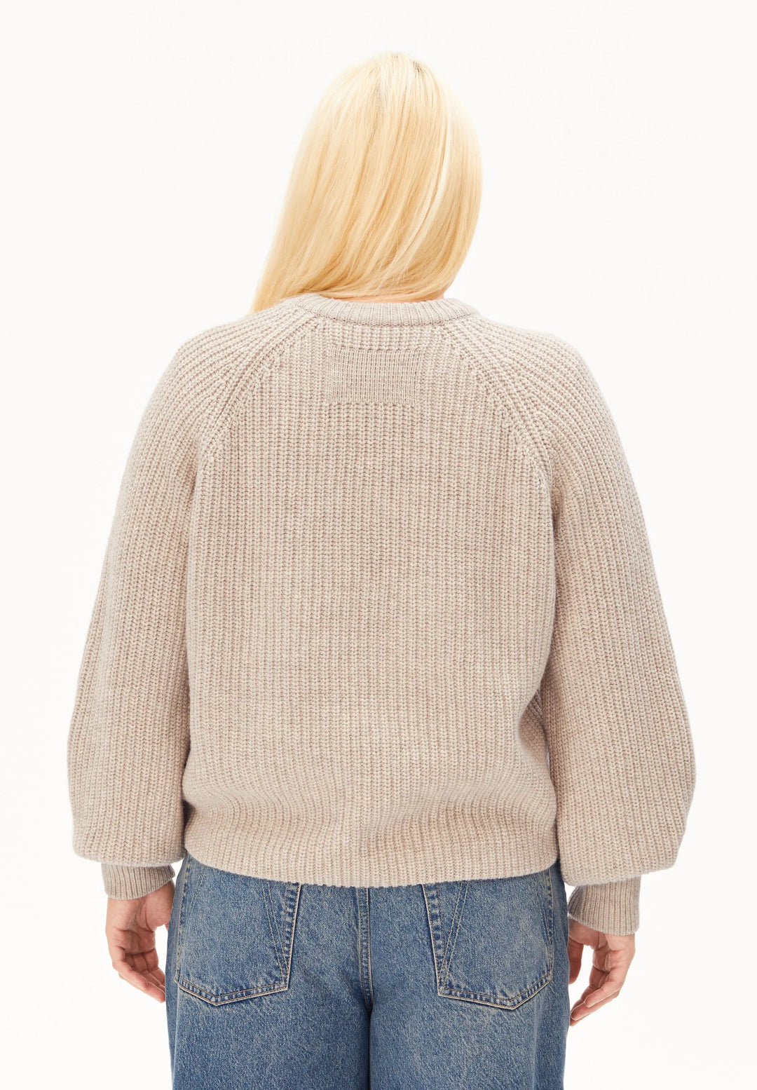 RIBBED KNIT PEYSA Organic wool blend HONEY MELANGE