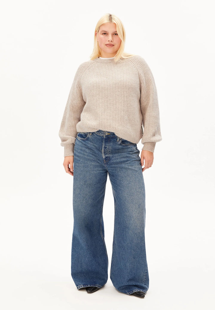 RIBBED KNIT PEYSA Organic wool blend HONEY MELANGE