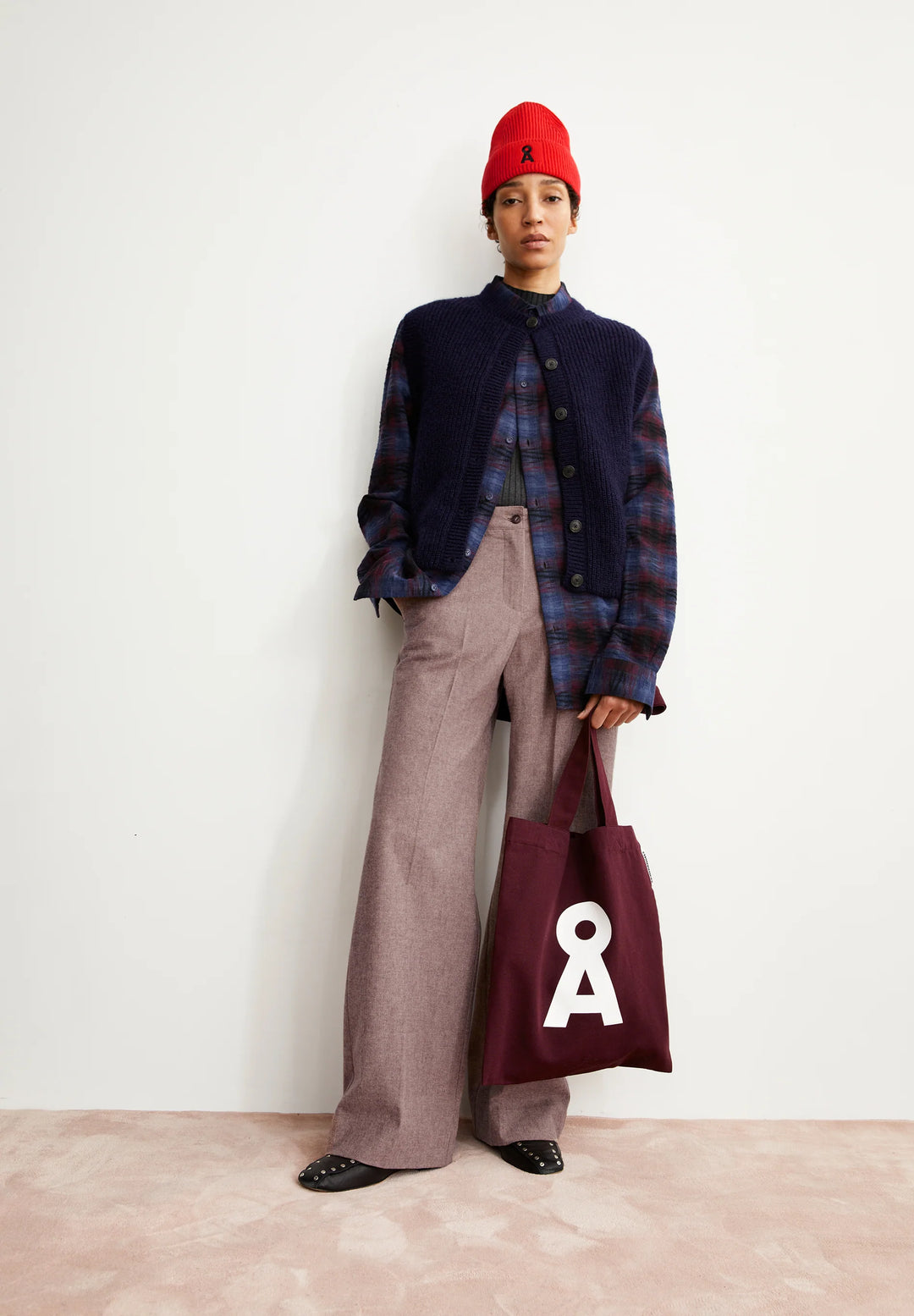 LEANDRAA HANDAAS WOVEN BUXUR PURE DARK CRANBERRY