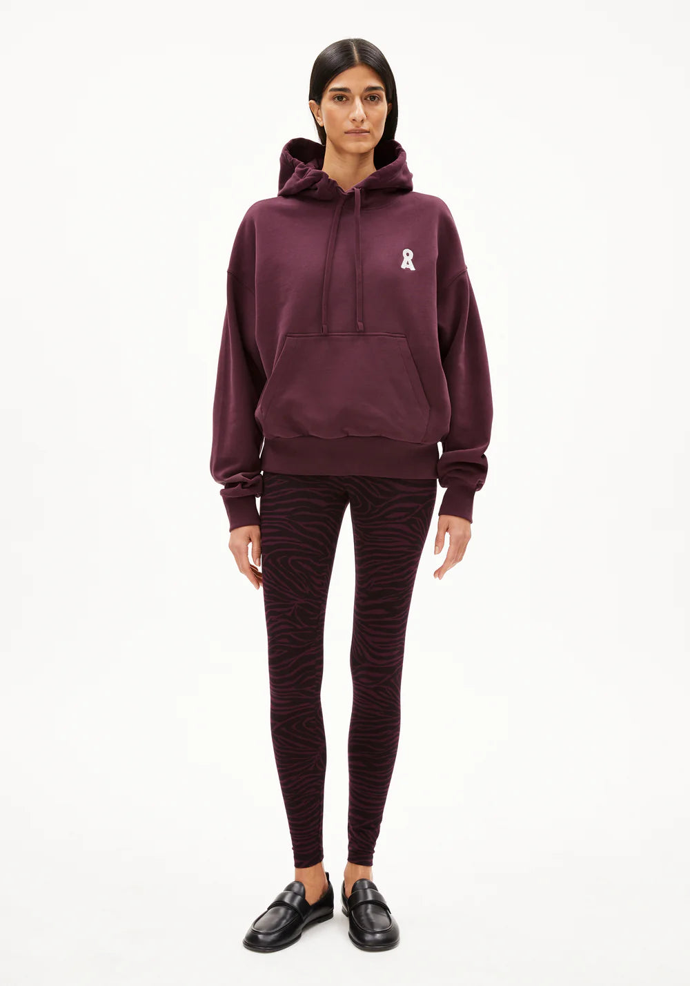 FARIBAA LEGGINGS LÍFRÆN BÓMULL ZEBRAA DARK CRANBERRY
