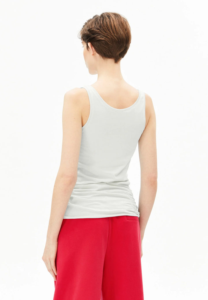 JERSEY TOP HLÝRABOLUR ÚR LÍFRÆNNI BÓMULL OFF WHITE