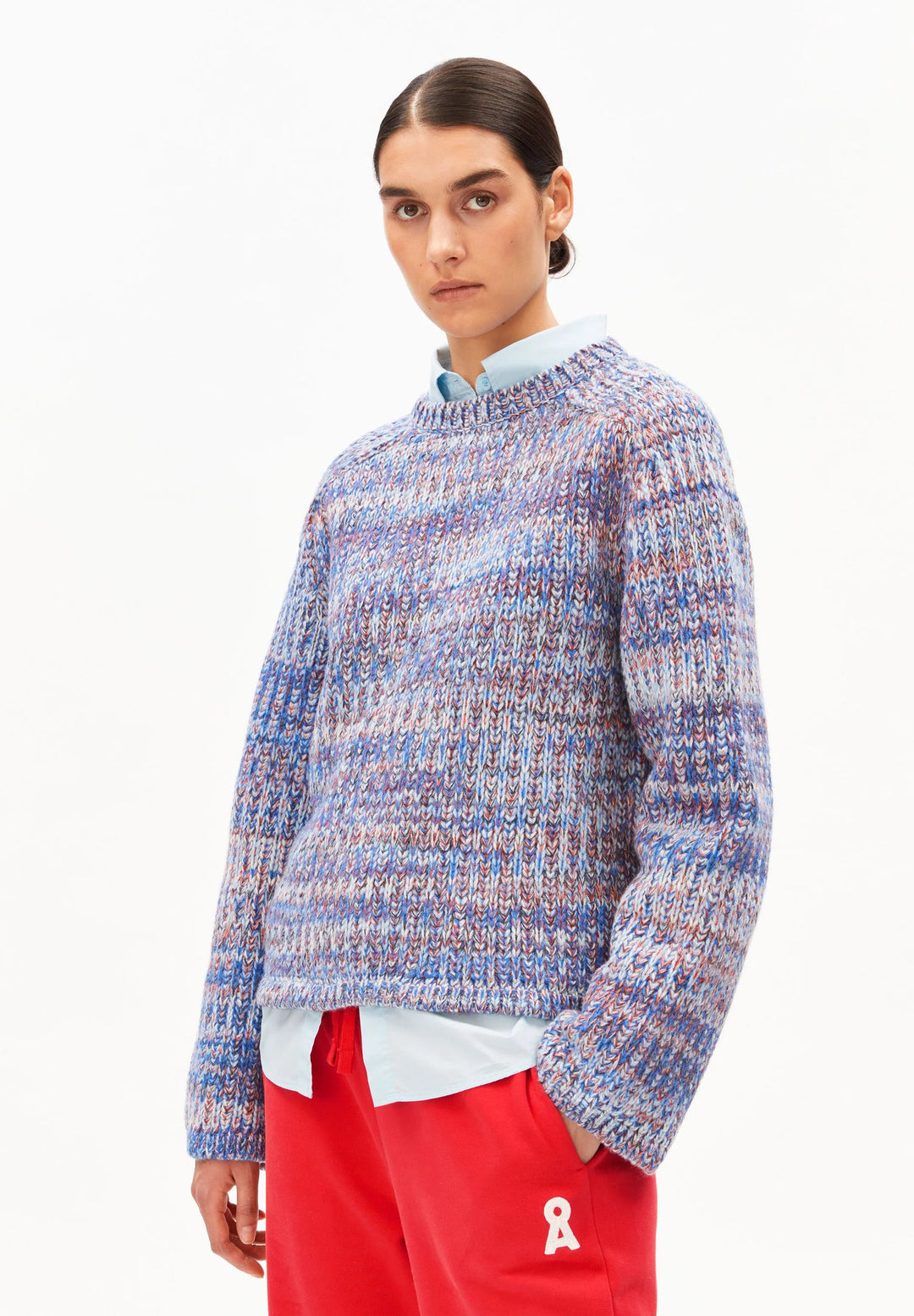 UN-WASTED CREW KNIT PEYSA DARK POPPY