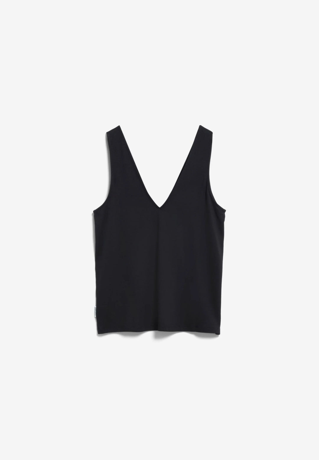 V-NECK JERSEY TOP SVARTUR