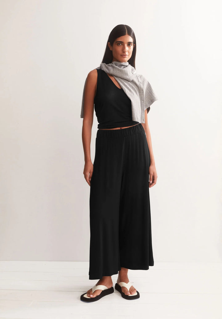 CROPPED JERSEY PANT SVARTAR