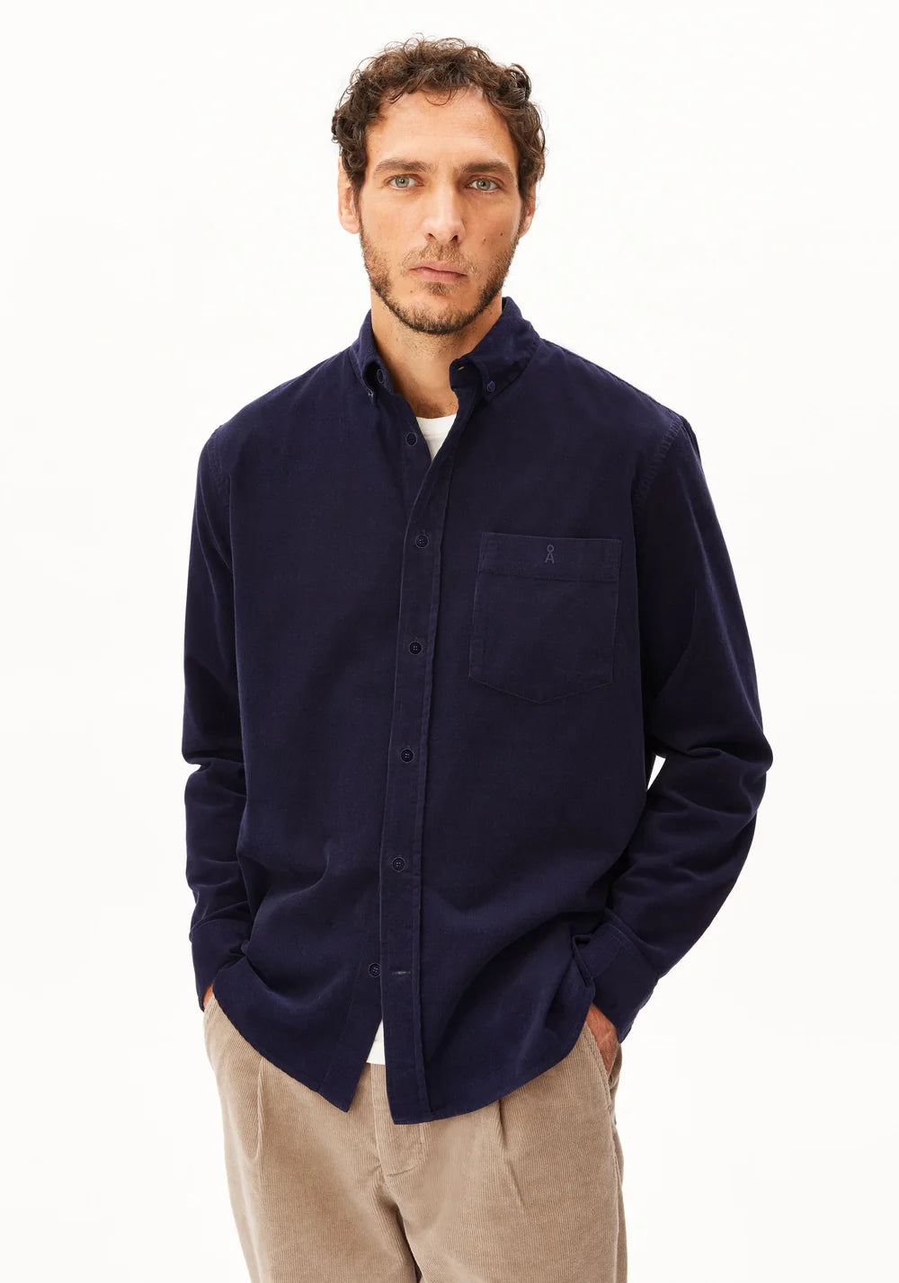CORDUROY SÍÐERMASKYRTA TINTED NAVY