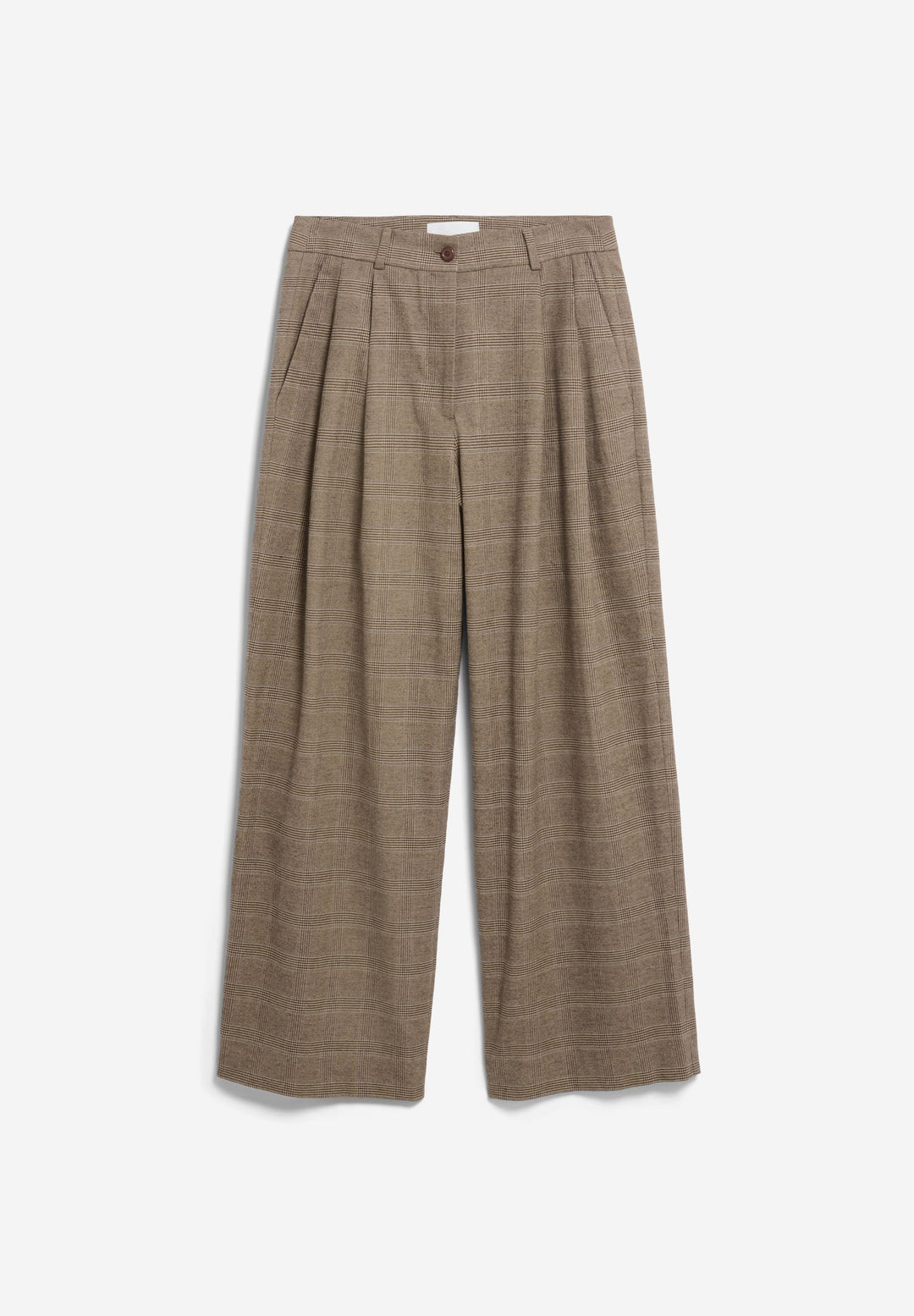 CHECK WIDE PLEATED BUXUR- CLAYSTONE/SAND STONE