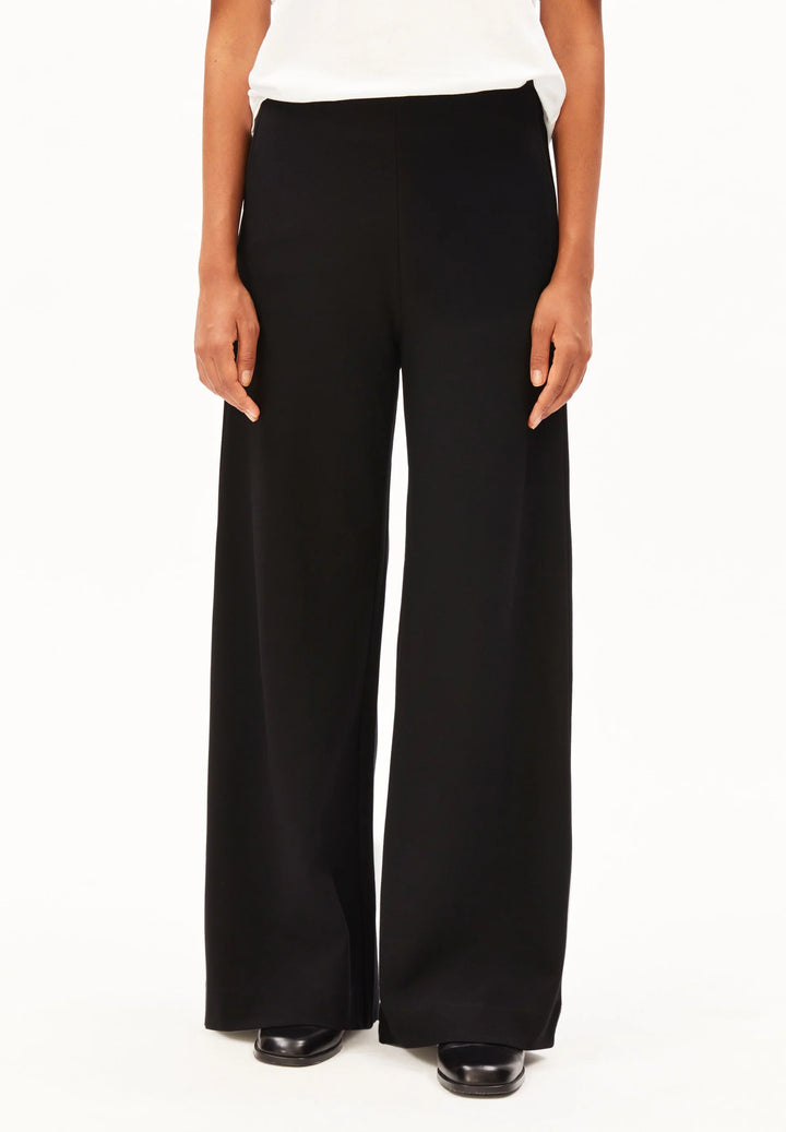 BASIC JERSEY WIDE LEG PANT SVARTAR