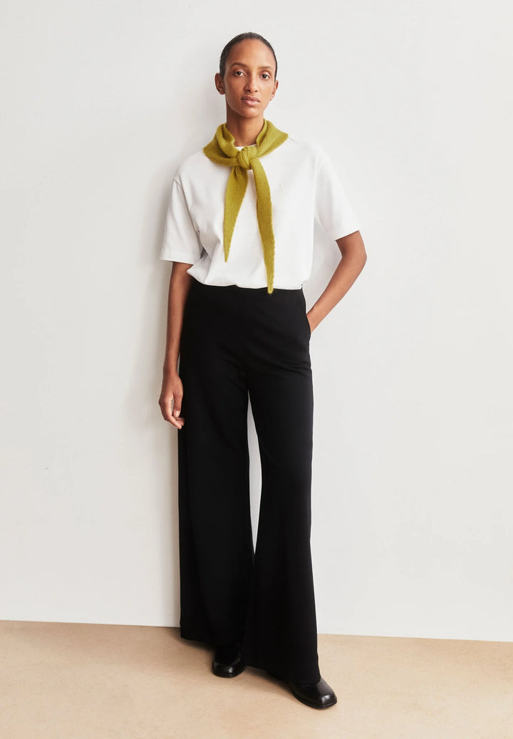BASIC JERSEY WIDE LEG PANT SVARTAR