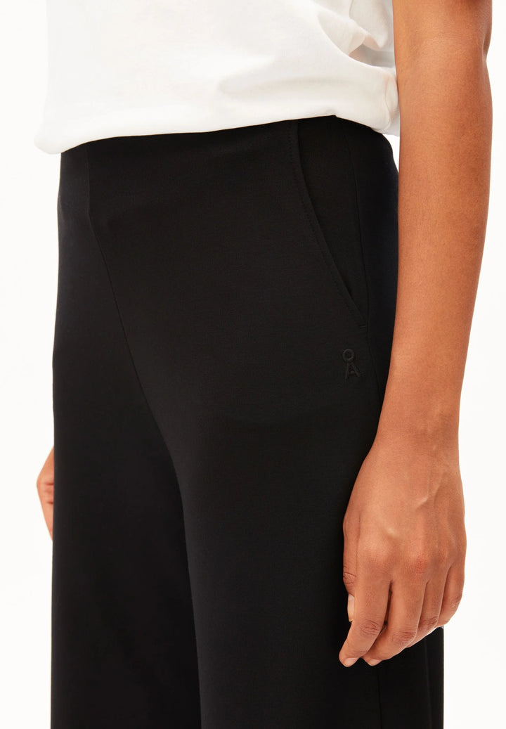 BASIC JERSEY WIDE LEG PANT SVARTAR