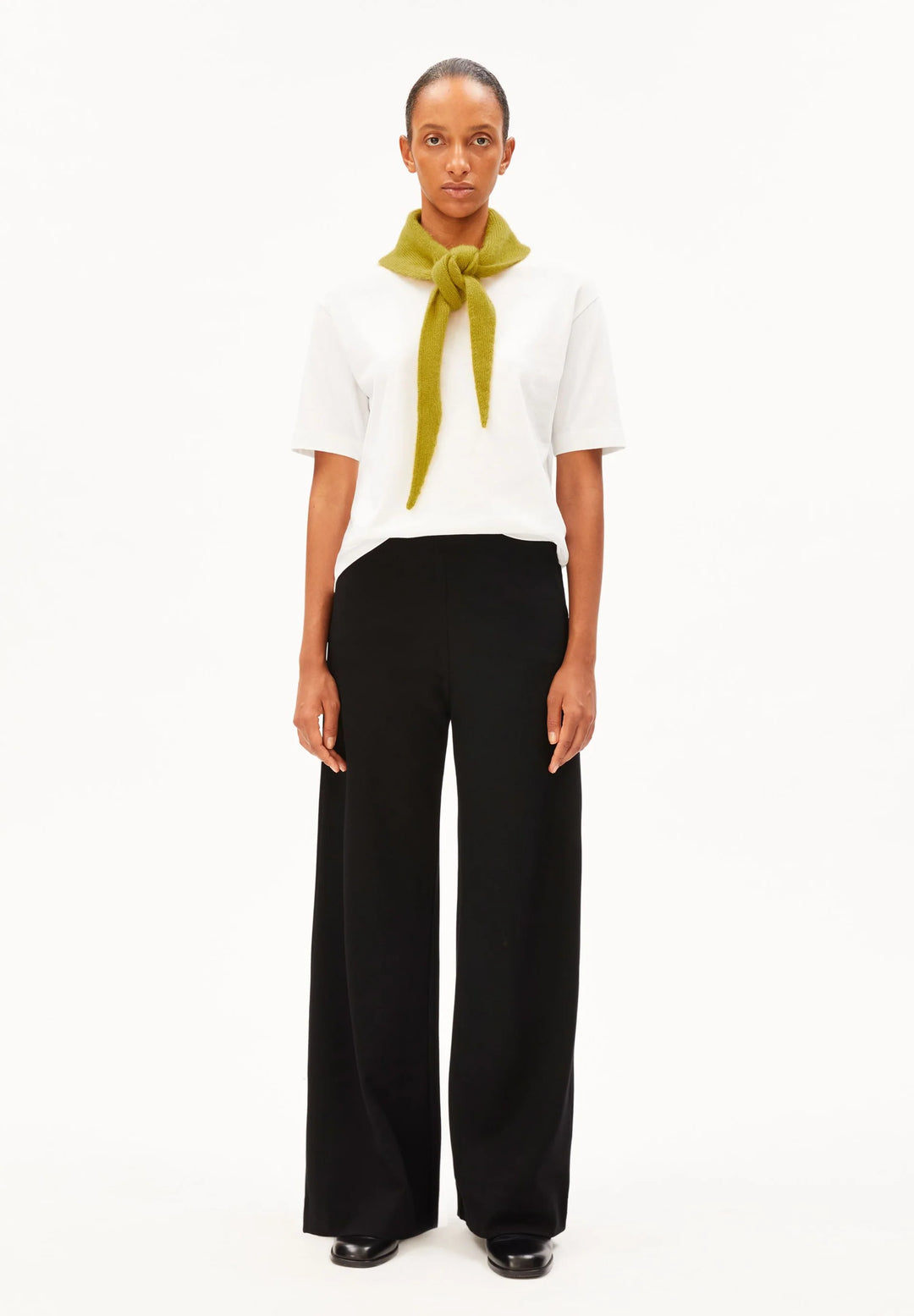 BASIC JERSEY WIDE LEG PANT SVARTAR