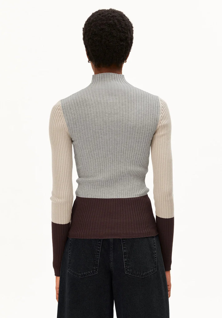 ALAANIA PATCH KNIT BOLUR SILVER MELANGE/SANDSTONE