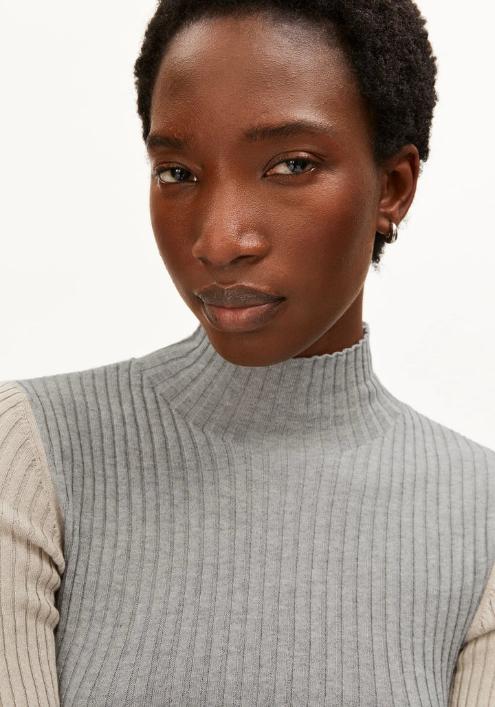 ALAANIA PATCH KNIT BOLUR SILVER MELANGE/SANDSTONE