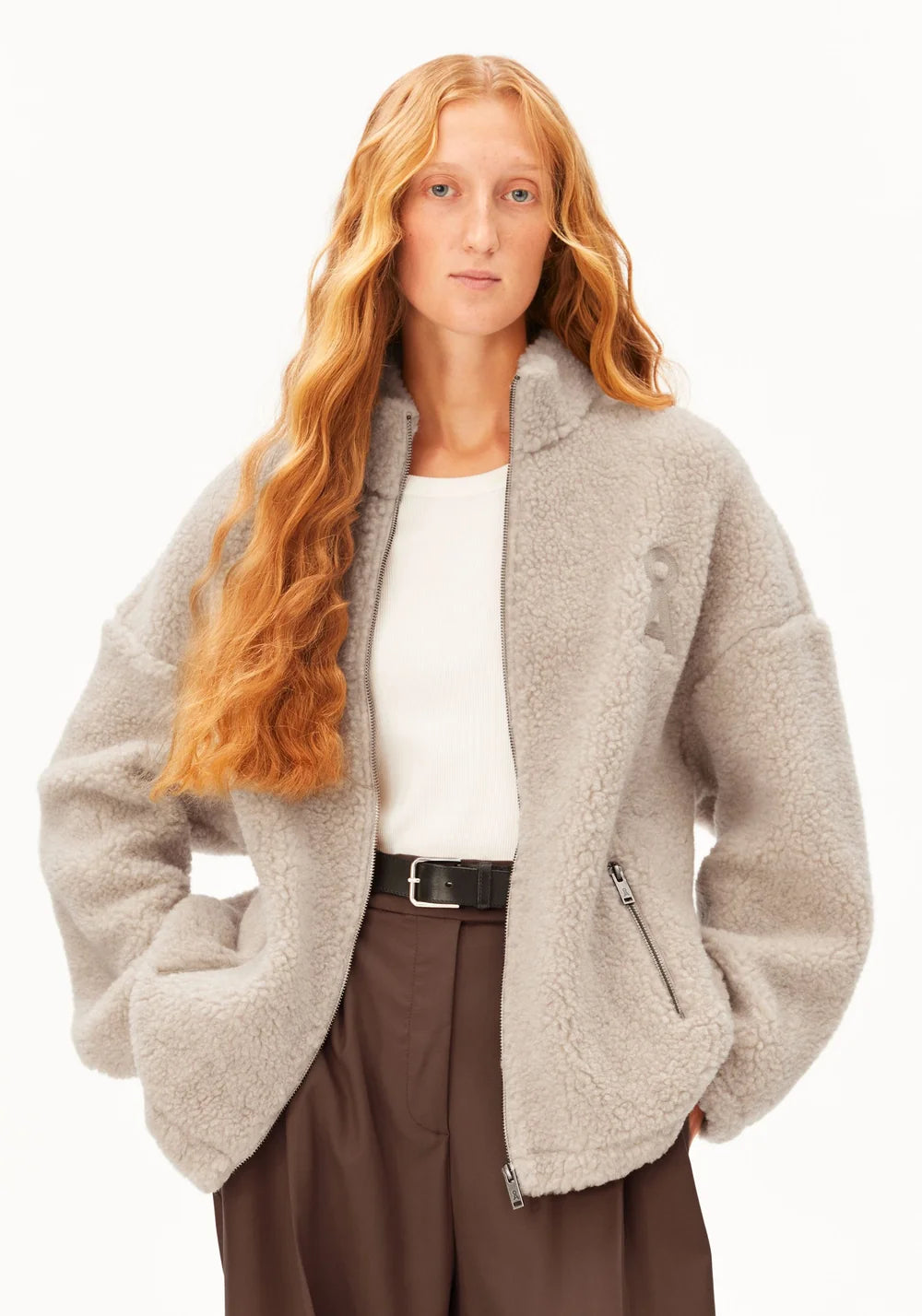 WOOL BLEND FLEECE JAKKI HONEY MELANGE