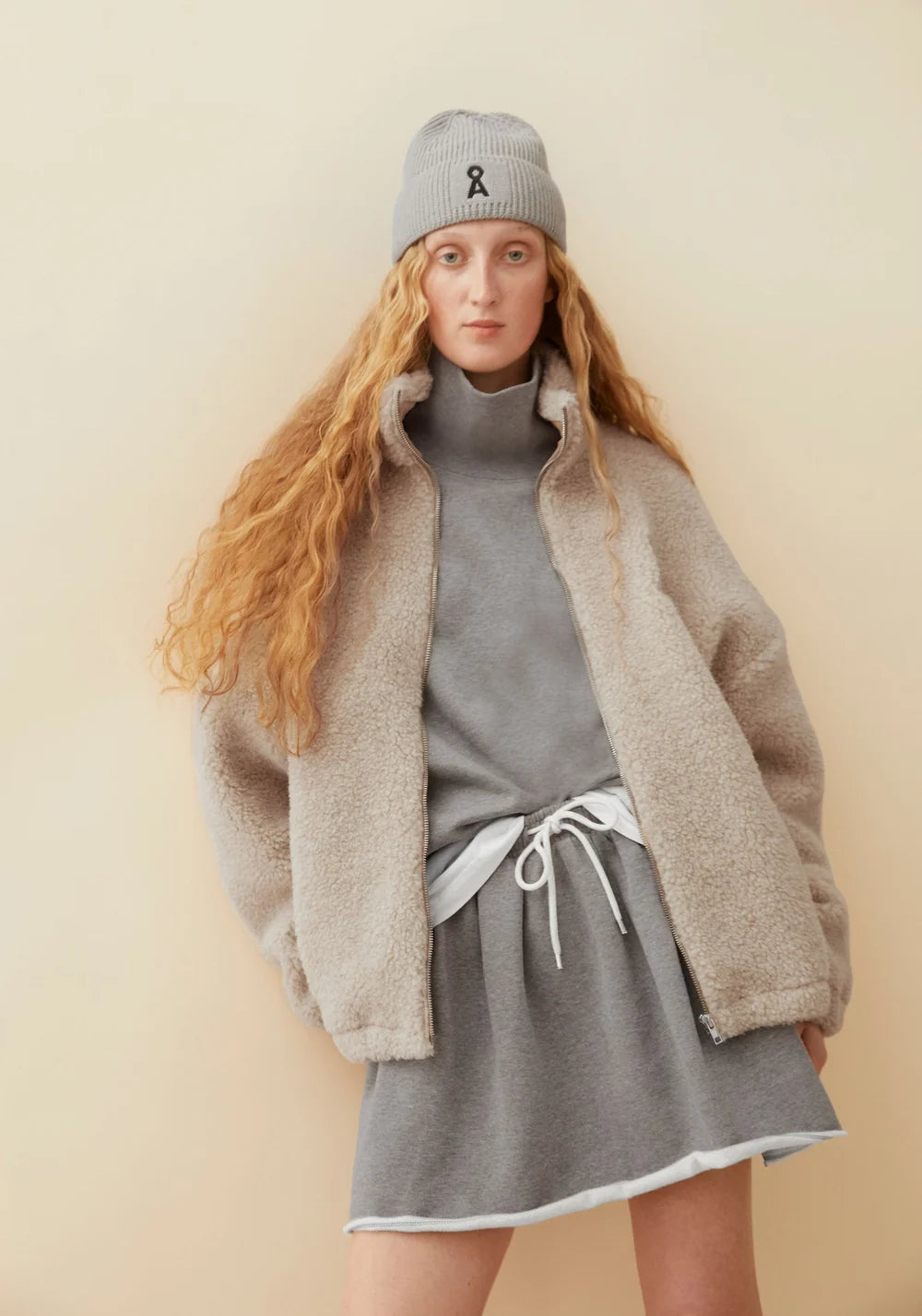 WOOL BLEND FLEECE JAKKI HONEY MELANGE