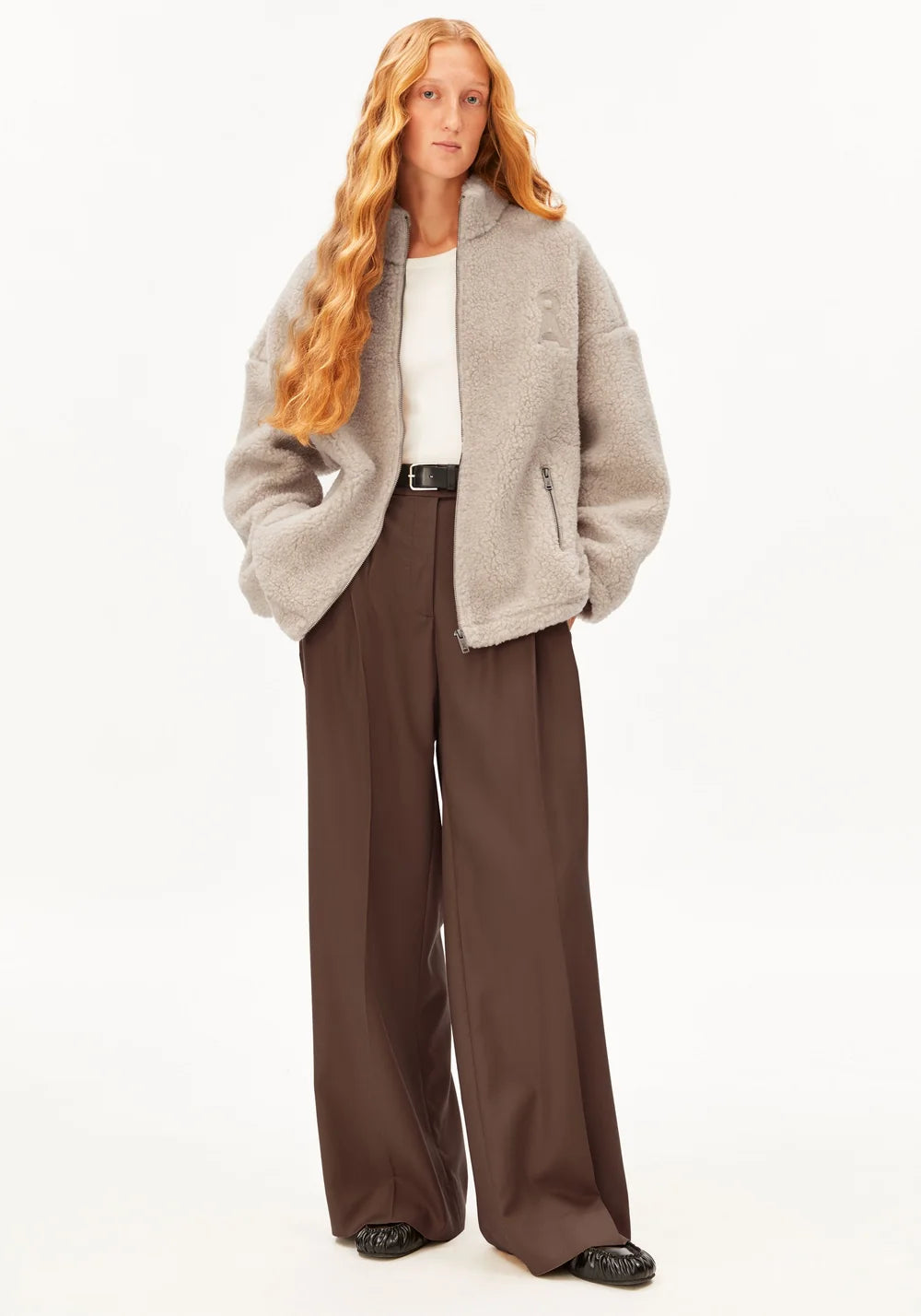 WOOL BLEND FLEECE JAKKI HONEY MELANGE