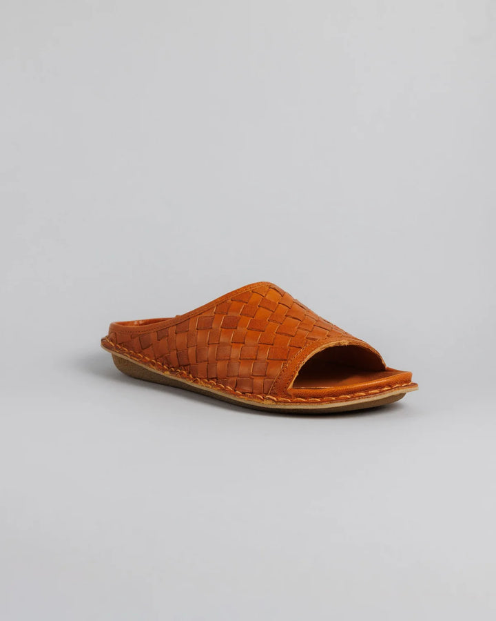 SAINT TROPEZ LEATHER COGNAC WOVEN