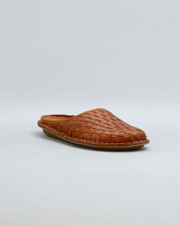 ROMA WOVEN LEATHER COGNAC BROWN