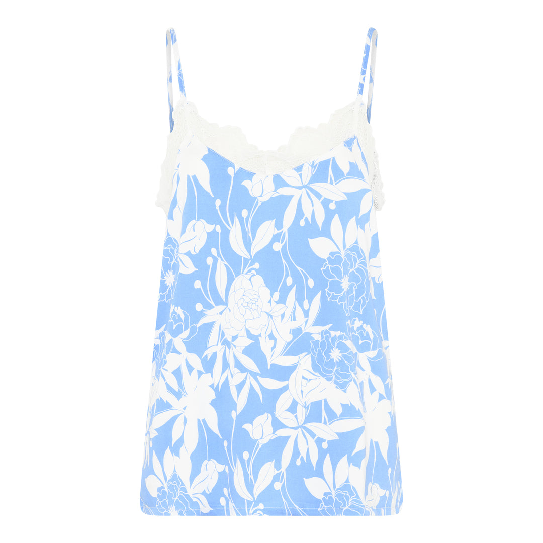 KAREN CHEMISE TOP AZURINE AOP.