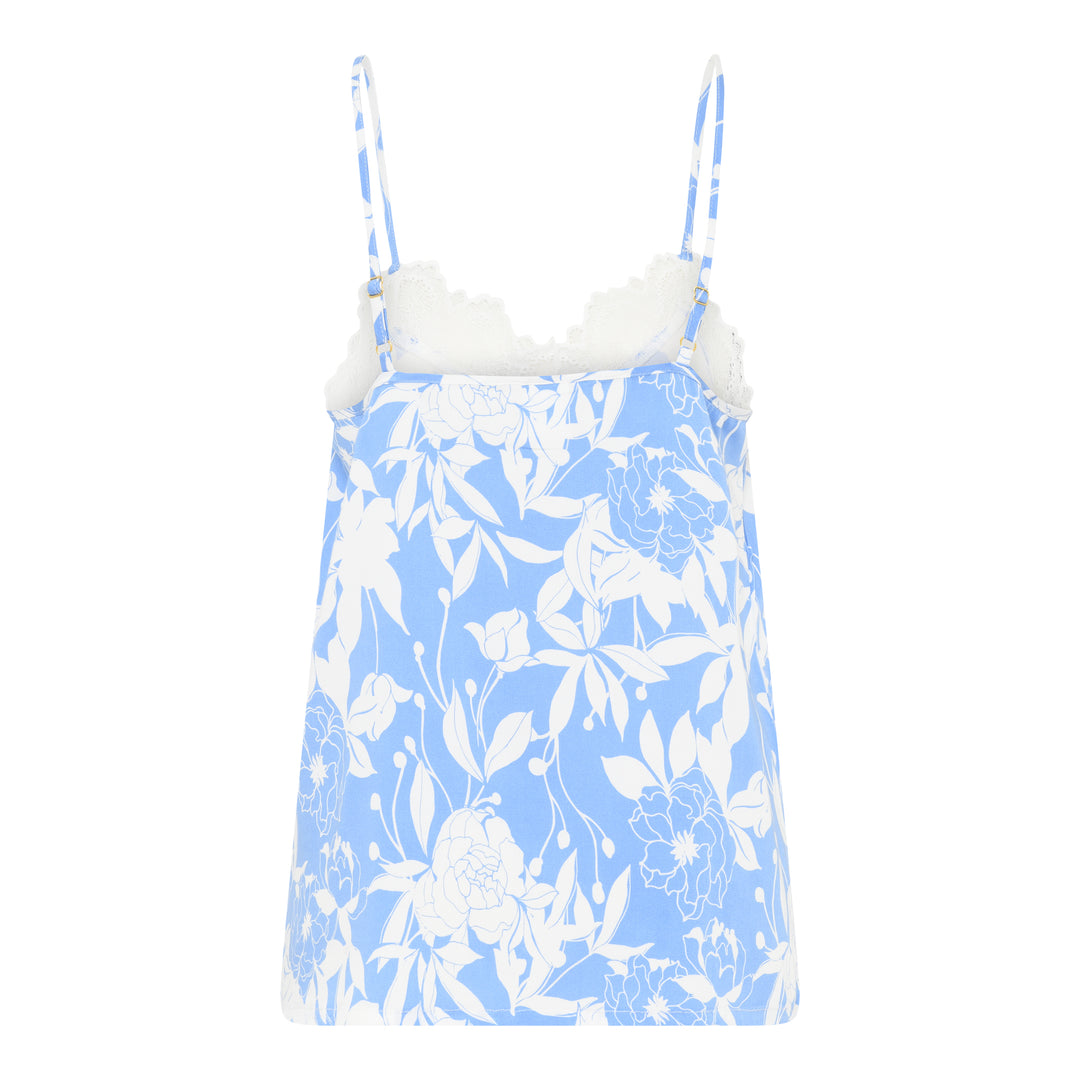KAREN CHEMISE TOP AZURINE AOP.