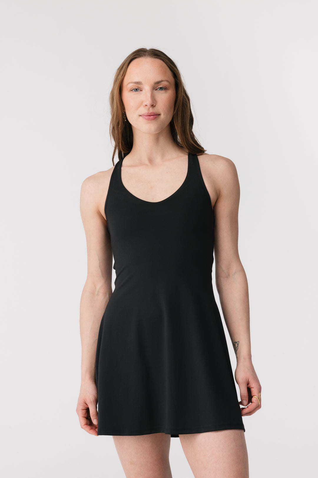 FLOAT LOLA V-NECK DRESS SVARTUR