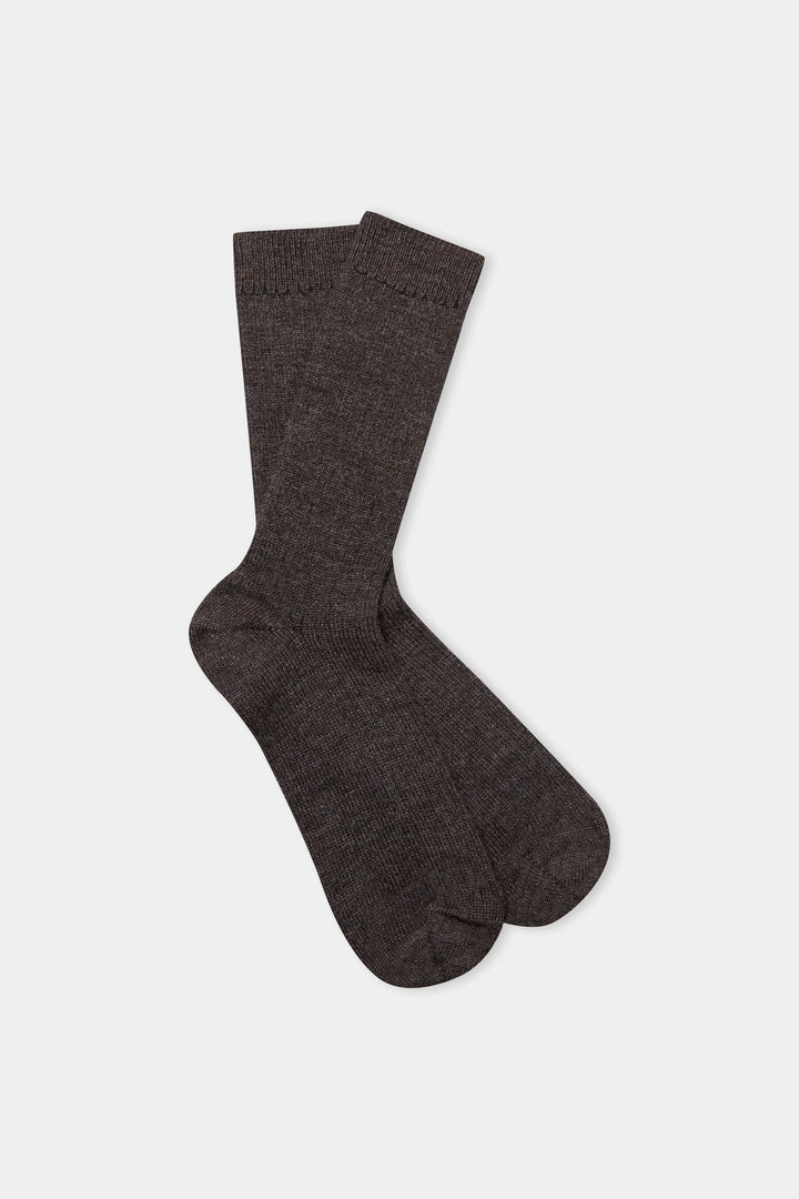 ALPACA SOKKAR UNDYED BROWN