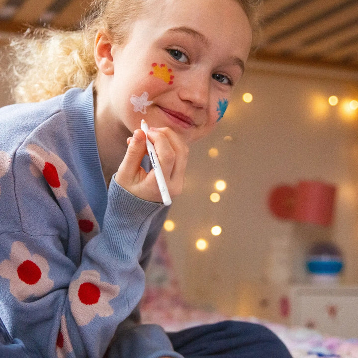 Andlitsblýantar sett: Ljósbleikur - bleikur - hvítur - fjólublár