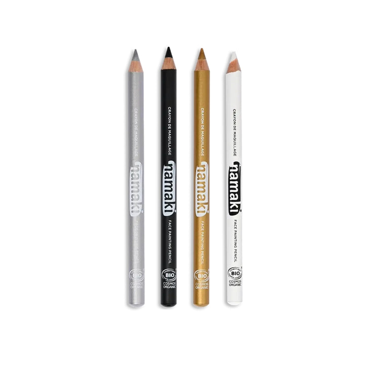 Andlitsblýantar sett: Silfur - svartur - gull - hvítur