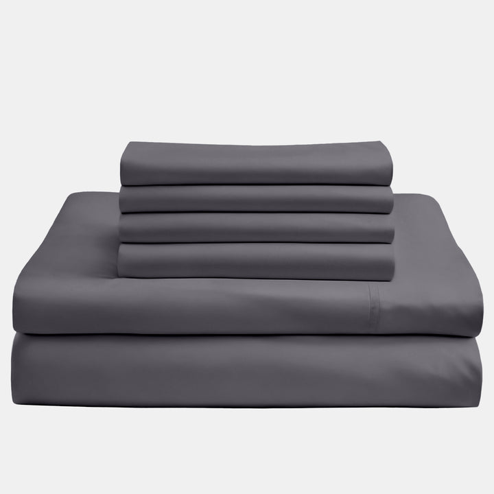 Bambus Lak / Fitted Sheet - Charcoal