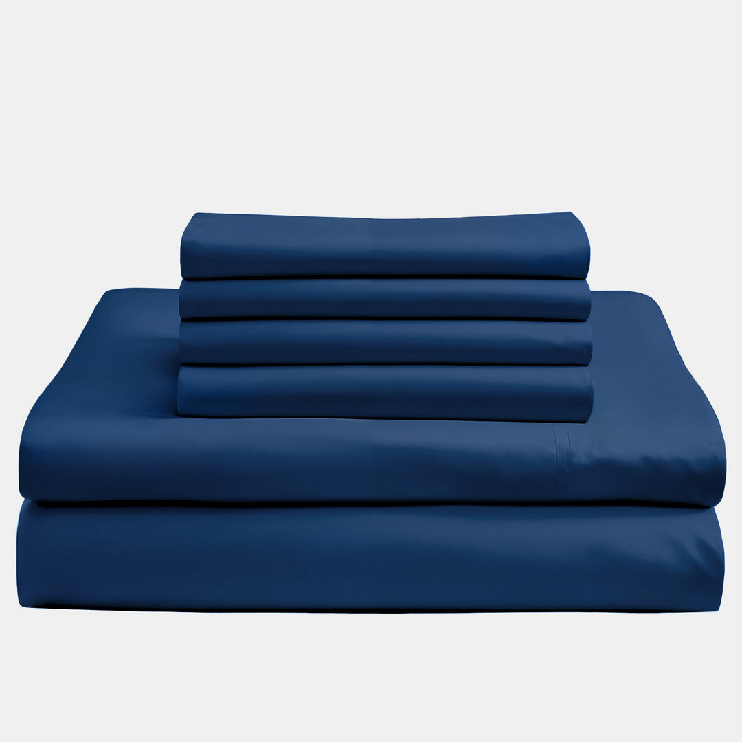 Bambus Lak / Fitted Sheet - Navy Blue