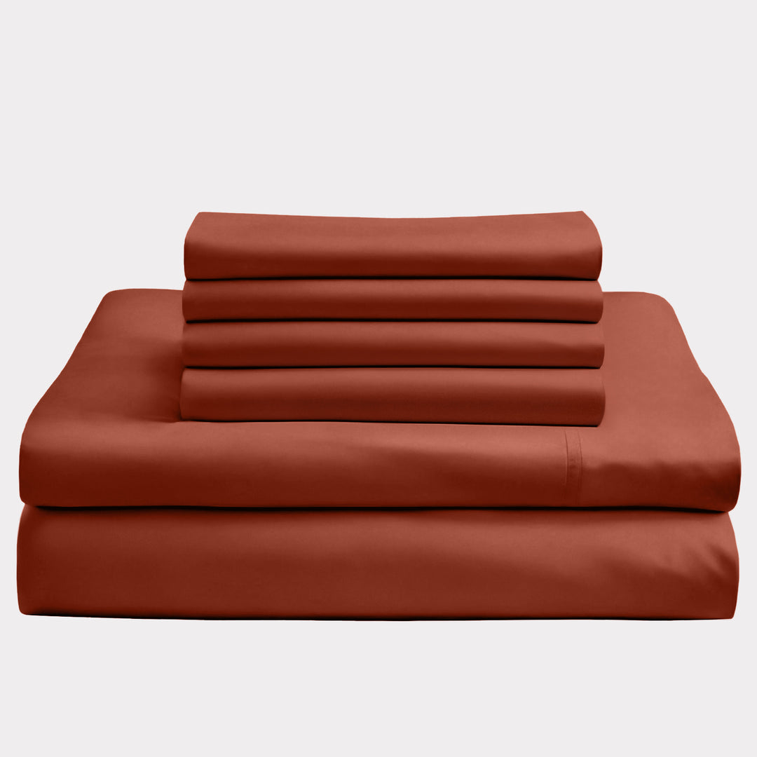 Bambus Lak / Fitted Sheet - Terracotta